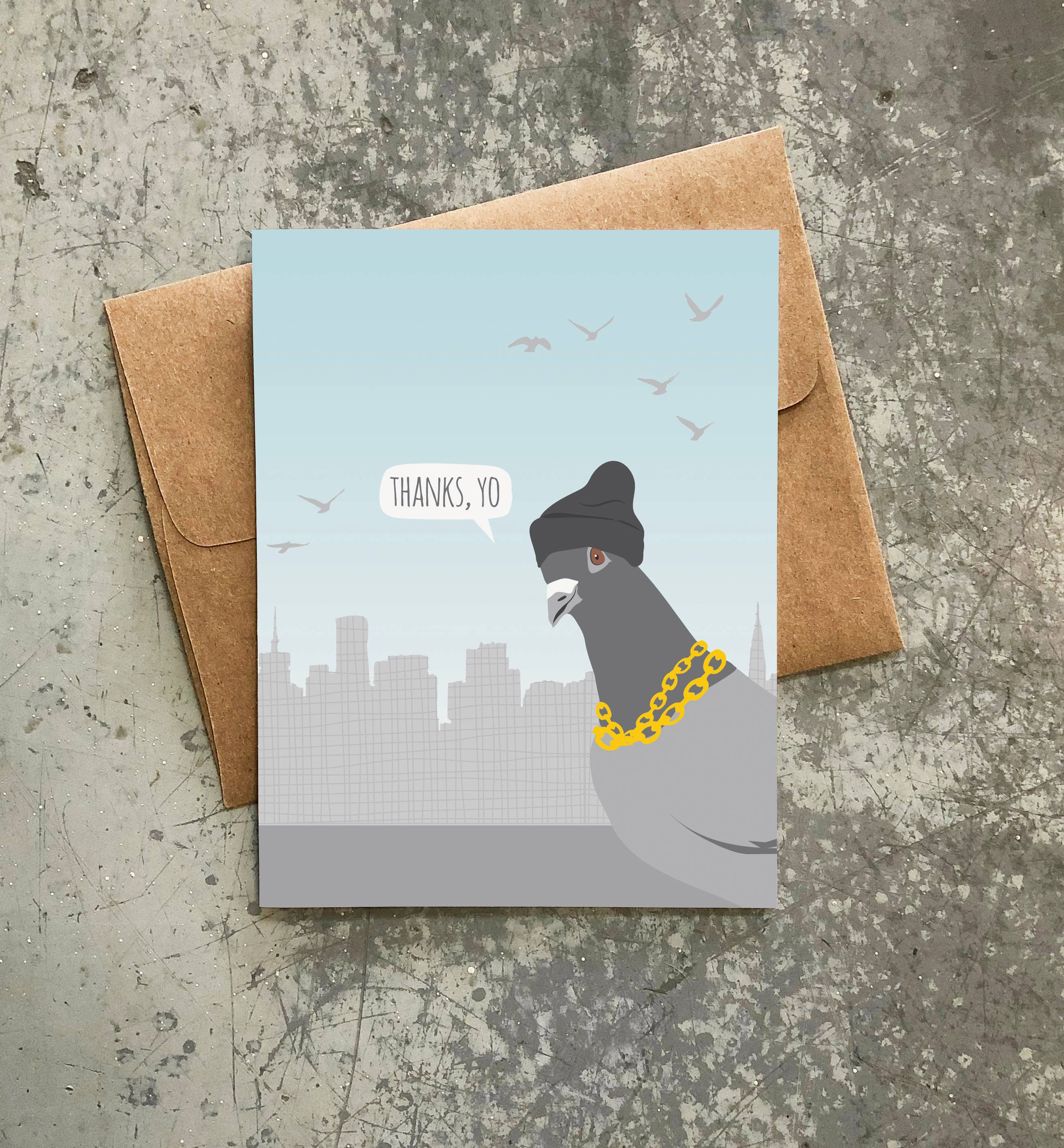 Modern Printed Matter - Wholesale Thank You Card - Thanks Yo Pigeon Card1