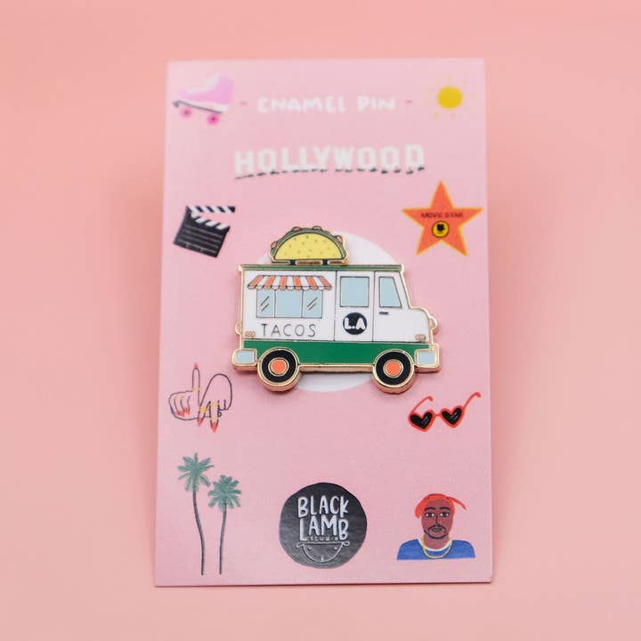 LA Taco Truck Enamel Pin Active for wholesale by Black Lamb Studio
