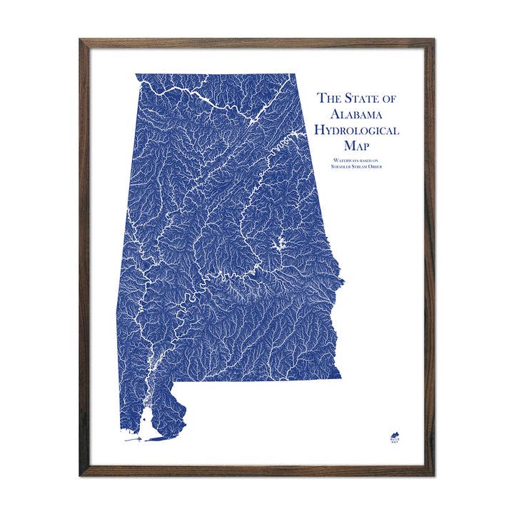 Alabama Hydrological Map for wholesale by Muir Way