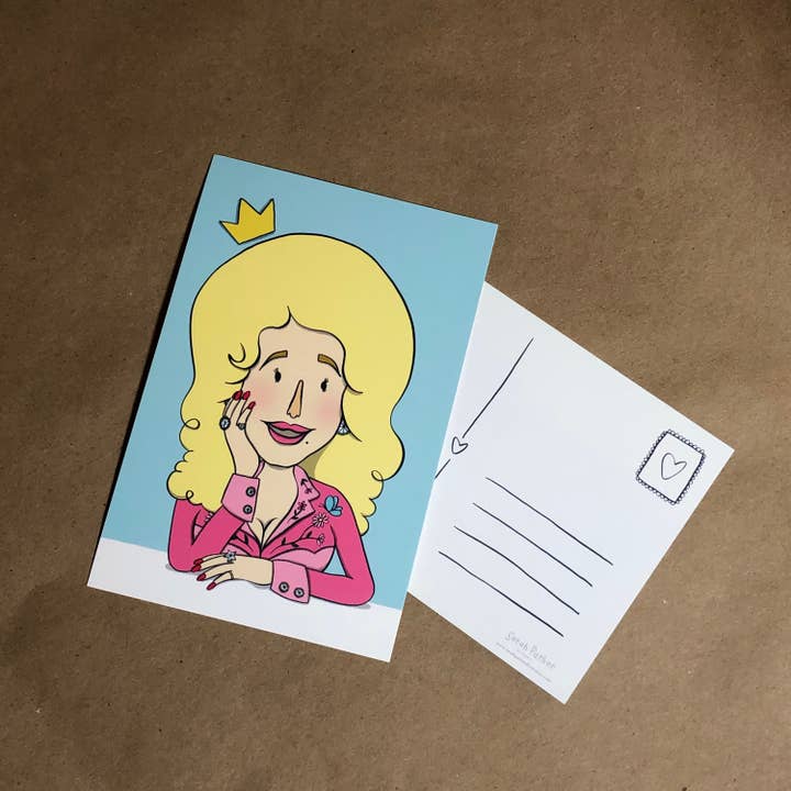 Carte postale Queen Dolly - Carte postale - Carte postale de Nashville - Dolly pour la vente par Sarah Parker Illustration