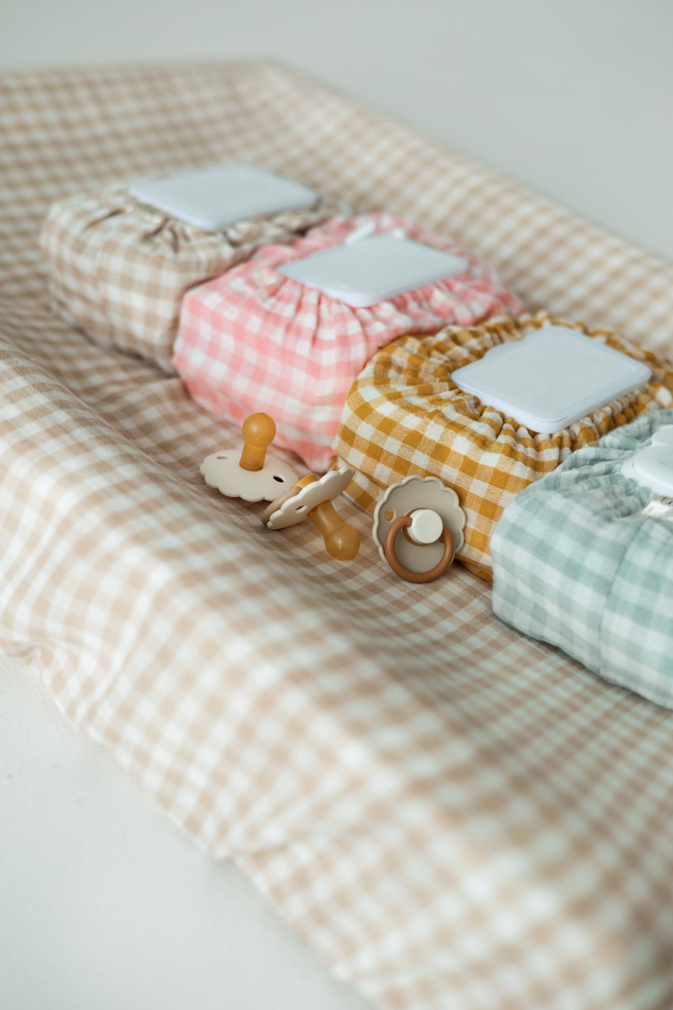 TISU - Wholesale Diaper Caddy - Baby - TISU baby wipes cover, Gingham Collection10