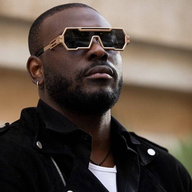 FurDecoration - Vendita all'ingrosso Occhiali da sole - Uomo - Occhiali da sole irregolari monopezzo retrò punk uomo4