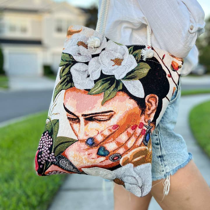 Umays Boho - Wholesale Tote Bag - Women's - Woven Fabric Tote Bag, Frida Kahlo Design Shoulder Bag1