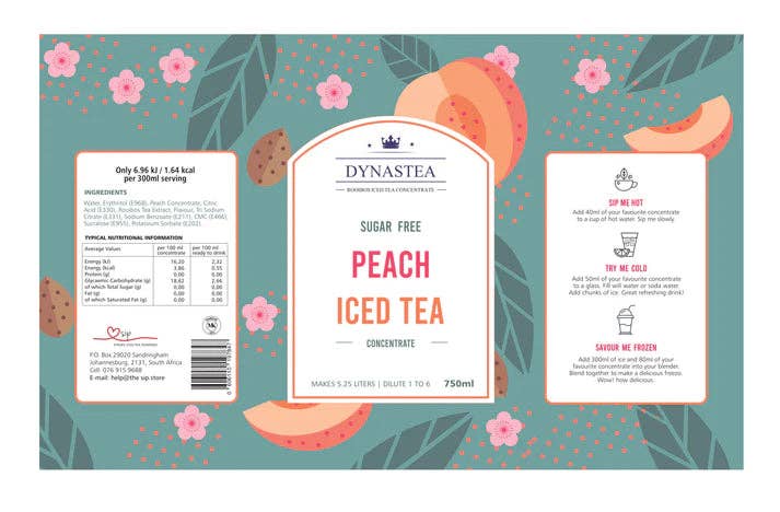 My Phoods – wholesale Iced tea – Dynastea Peach Ice Tea 750ml Bottle3