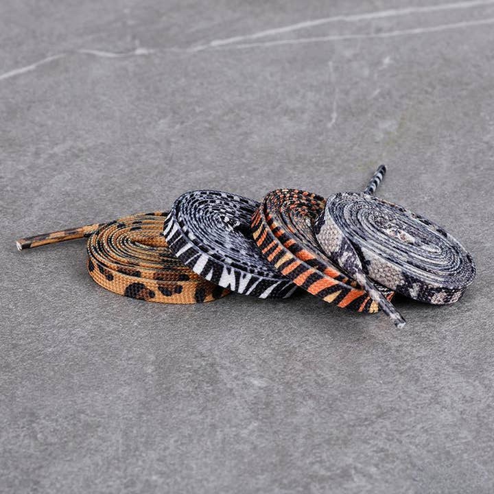 Funkyrel® Atzbranding Limited - Wholesale Shoelaces - Unisex - Zoo Pattern Flat Shoelace - Multi Colors Available2