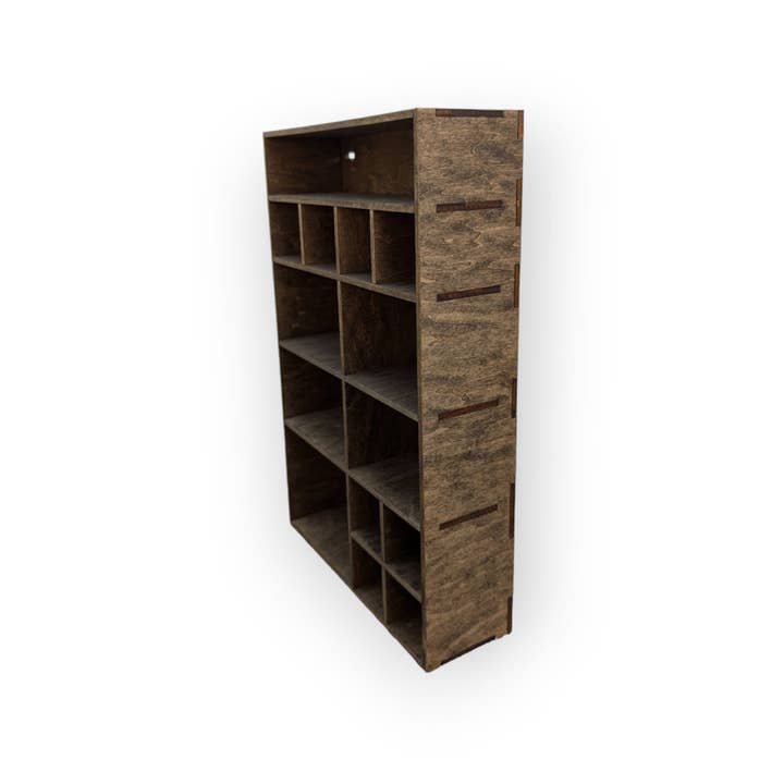 Shelfish Modern – wholesale Display shelf – Multi Compartment Wooden Display Shelf - Crystal Display Shelf - Curio Cabinet- Knick Knack Display - Printer Tray -Figure Organizer Display