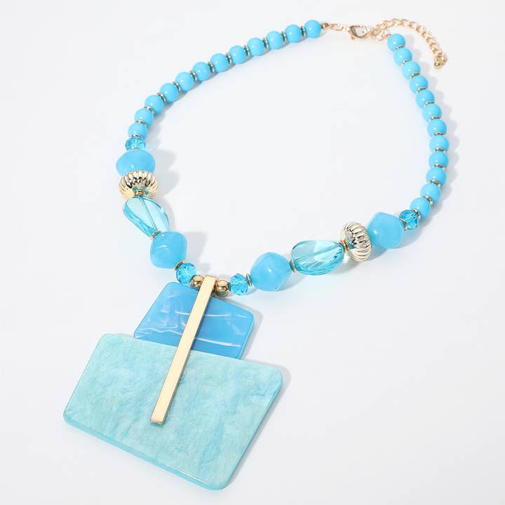 Sensibling Corp. - Wholesale Jewelry Set - Bold Acetate Abstract Statement Necklace
