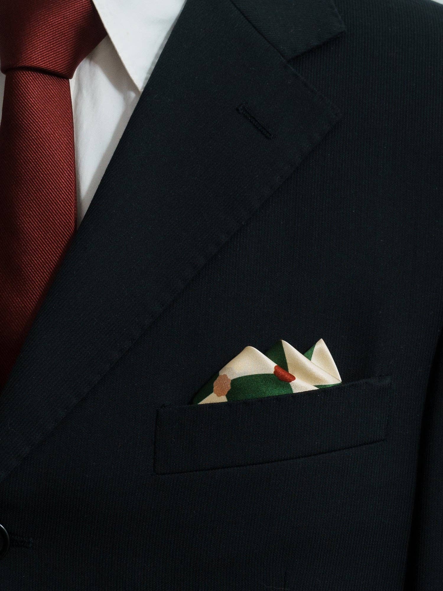 "Checkerboard" Silk Pocket Square - Green for wholesale on Faire2