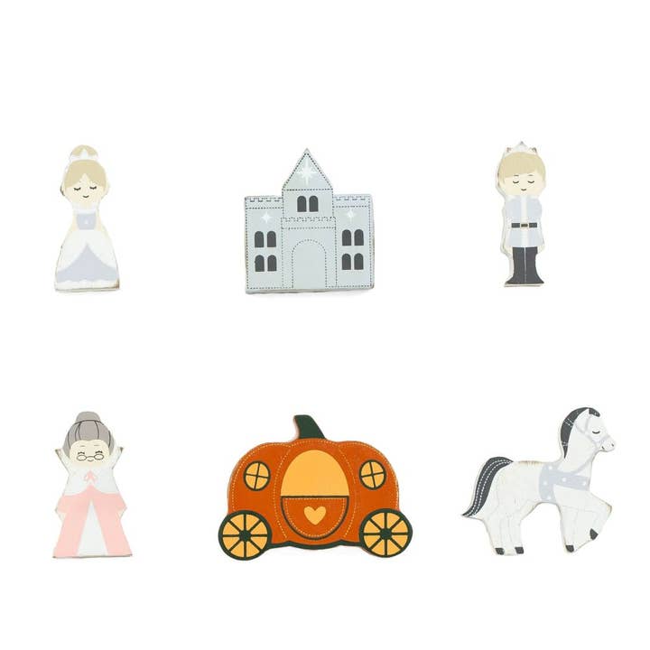 12094 - 2x2 wood shapes s/6 (CINDERELLA) LETTERBOARD for wholesale by Devanie At Home (Formerly Adams & Co.)