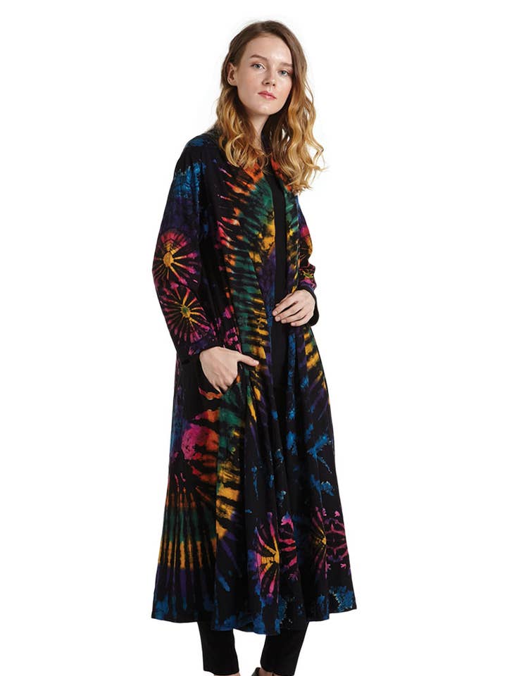 Long Tie-Dye Duster/ Cardigan (TH-1188) for wholesale by Kathmandu Imports