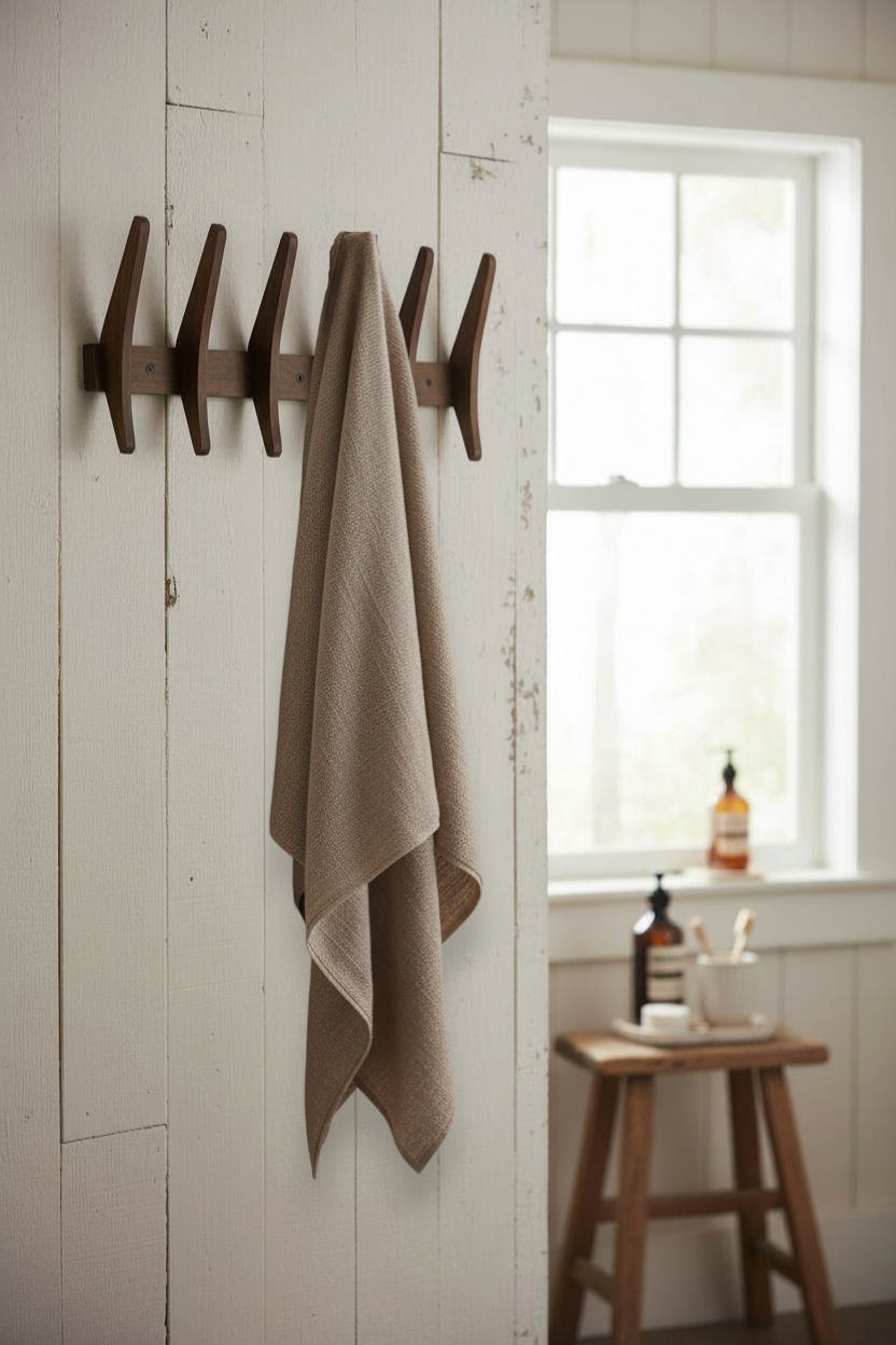 Made Market Co. - Venta al por mayor Ganchos de pared - Perchero de pared grande de madera con diseño mid-century2