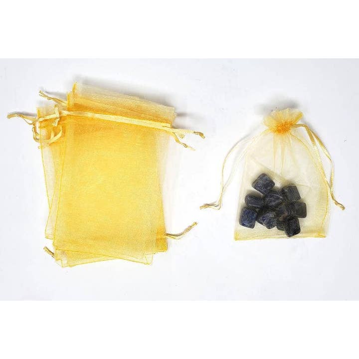 GREENROOTS USA LLC - Wholesale Drawstring bag – Unisex - Gold Organza Drawstring Bag 4"X6" ( 100 Pc)