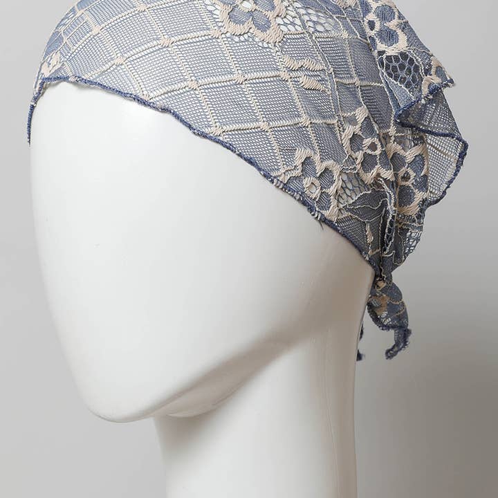 Leto Accessories - Wholesale Head Scarf - Women's - Chic Boho Lace Headscarf with Vintage Floral Patterns 💐