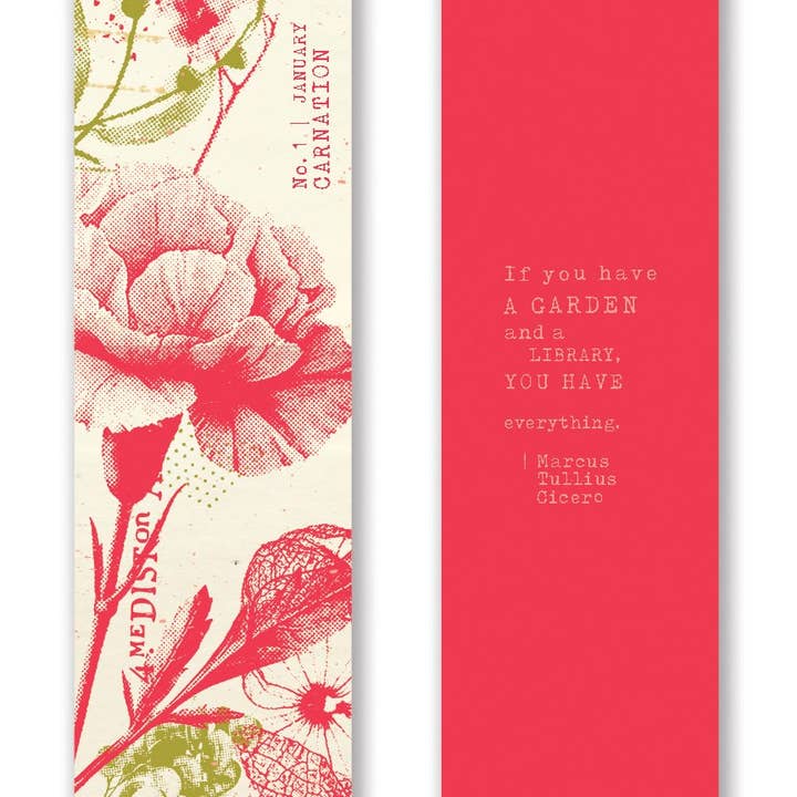Gibbs Smith - Wholesale Bookmark - Mark the Year Bookmark Box A Floral Bookmark for Each Month1