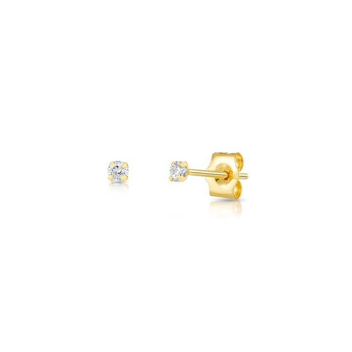 NY Gold & Silver Trading Inc. - Wholesale Stud/Post Earrings - 14K Solid Gold Martini Set CZ Stud Earrings with Push-Back1