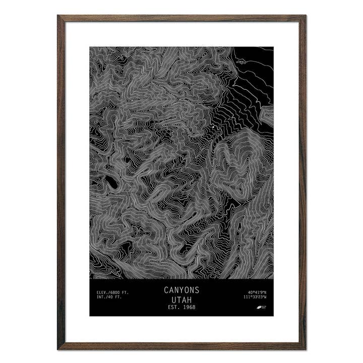 Canyons - Utah Topo Series for wholesale by Muir Way