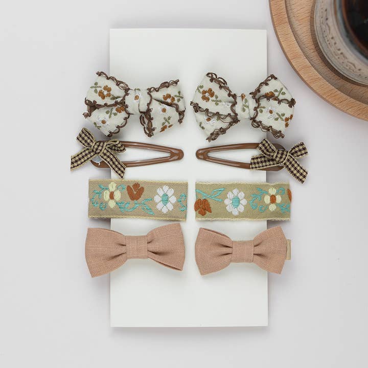 Set of 4 Kids Snap Hair Clip Set-Bowknot for wholesale by SoapElenGlen