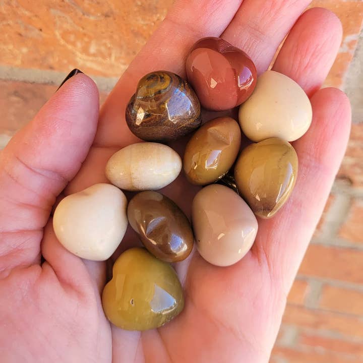 ZARDENIA – wholesale Spiritual stone/crystal – Mini Multicolor Mookaite Stone Hearts0