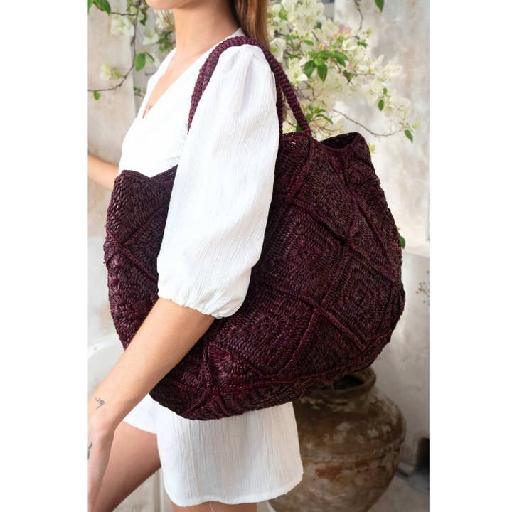 ZanatanyConcepts - Vente Tote bag – femme - Sac Cabas en Raphia Nico7