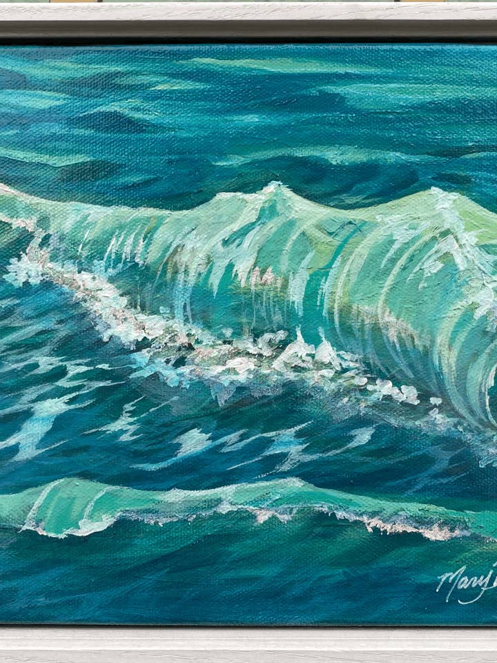 "Little Wave" 8x10 Framed Original for wholesale by Mary Bea Art