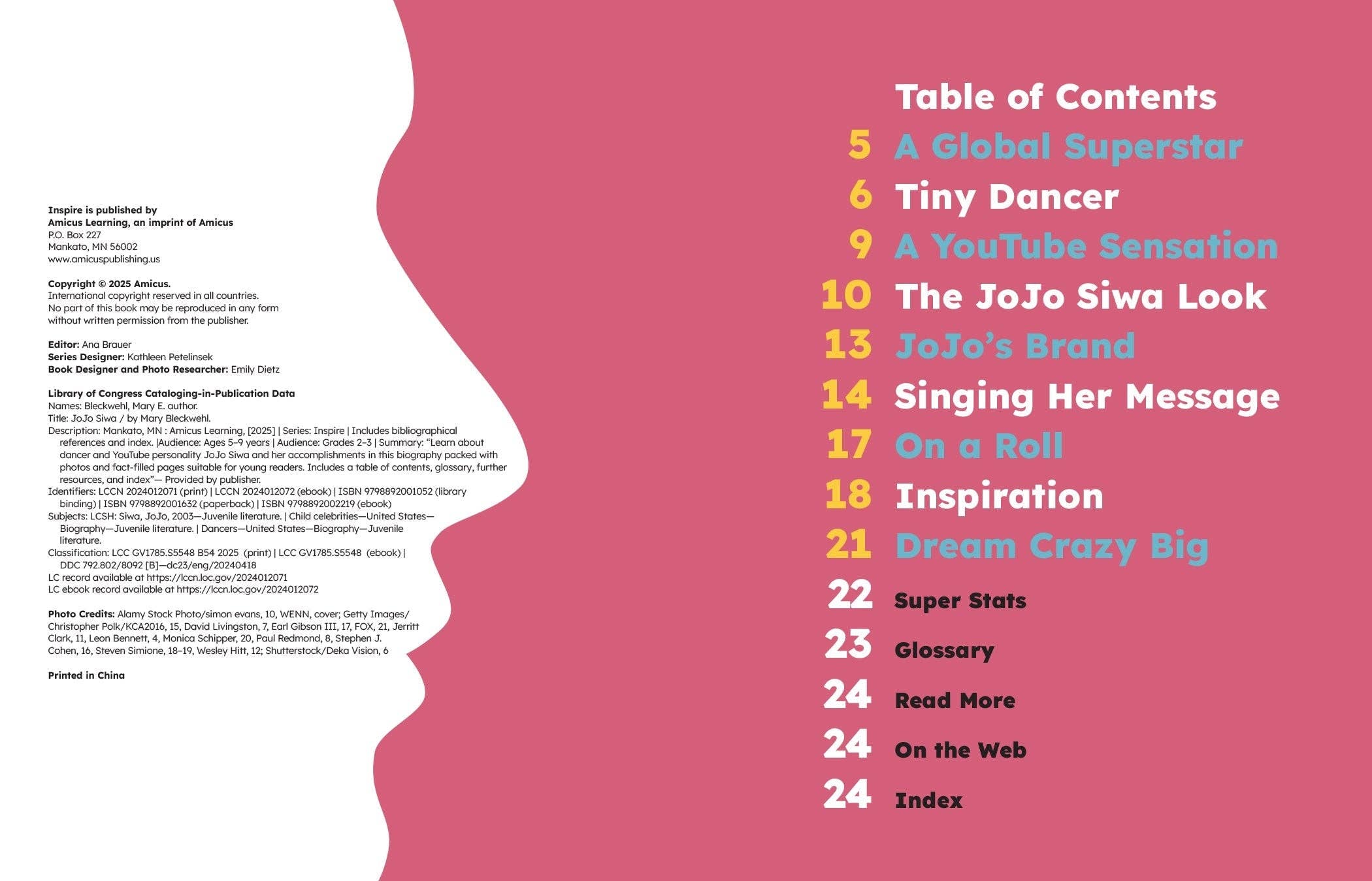 Amicus Publishing - Vendita all'ingrosso Biografie e memorie - JoJo Siwa1