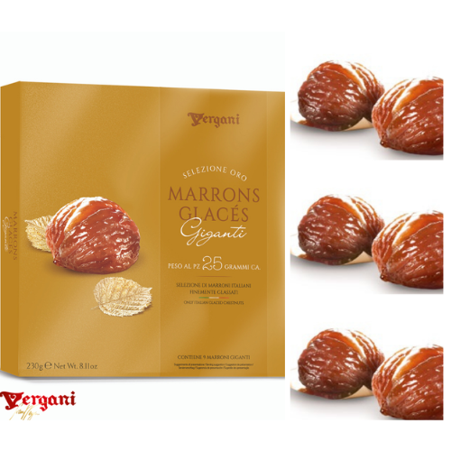 Maargo Food & Wine Wholesale – wholesale Chocolate-covered sweets – Vergani Whole Marrons Glaces Gift Box 230g1