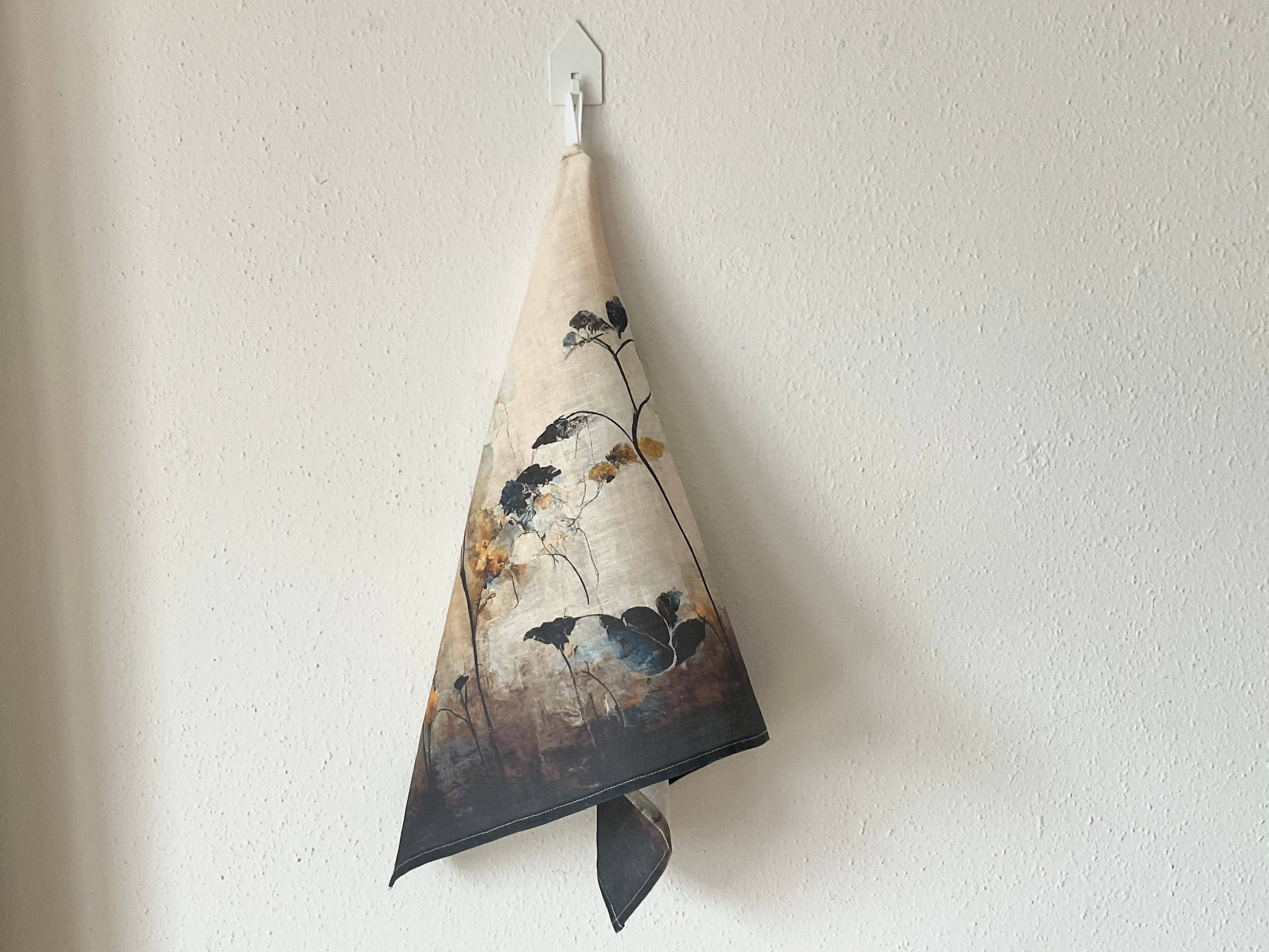 Suisse Maison de Lin - Wholesale Tea towel - Variety of Japandi Floral Linen Kitchen/Tea Towels with hook6