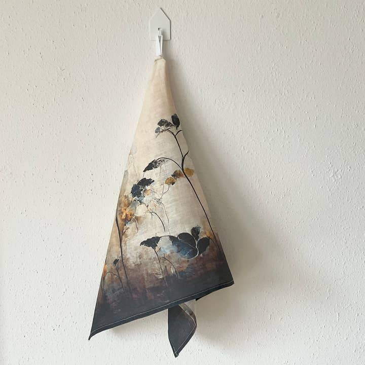 Suisse Maison de Lin - Wholesale Tea towel - Variety of Japandi Floral Linen Kitchen/Tea Towels with hook6