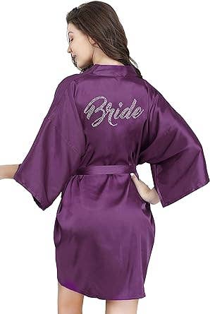 LA Merchandise - Wholesale Robe - Women's - La Merchandise LAB1800 Women's Satin Short Bridal Party Robe23