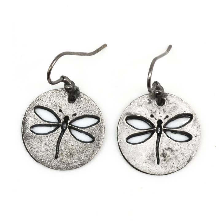 Pewter Earrings - Dragonfly for wholesale by Anju Jewelry