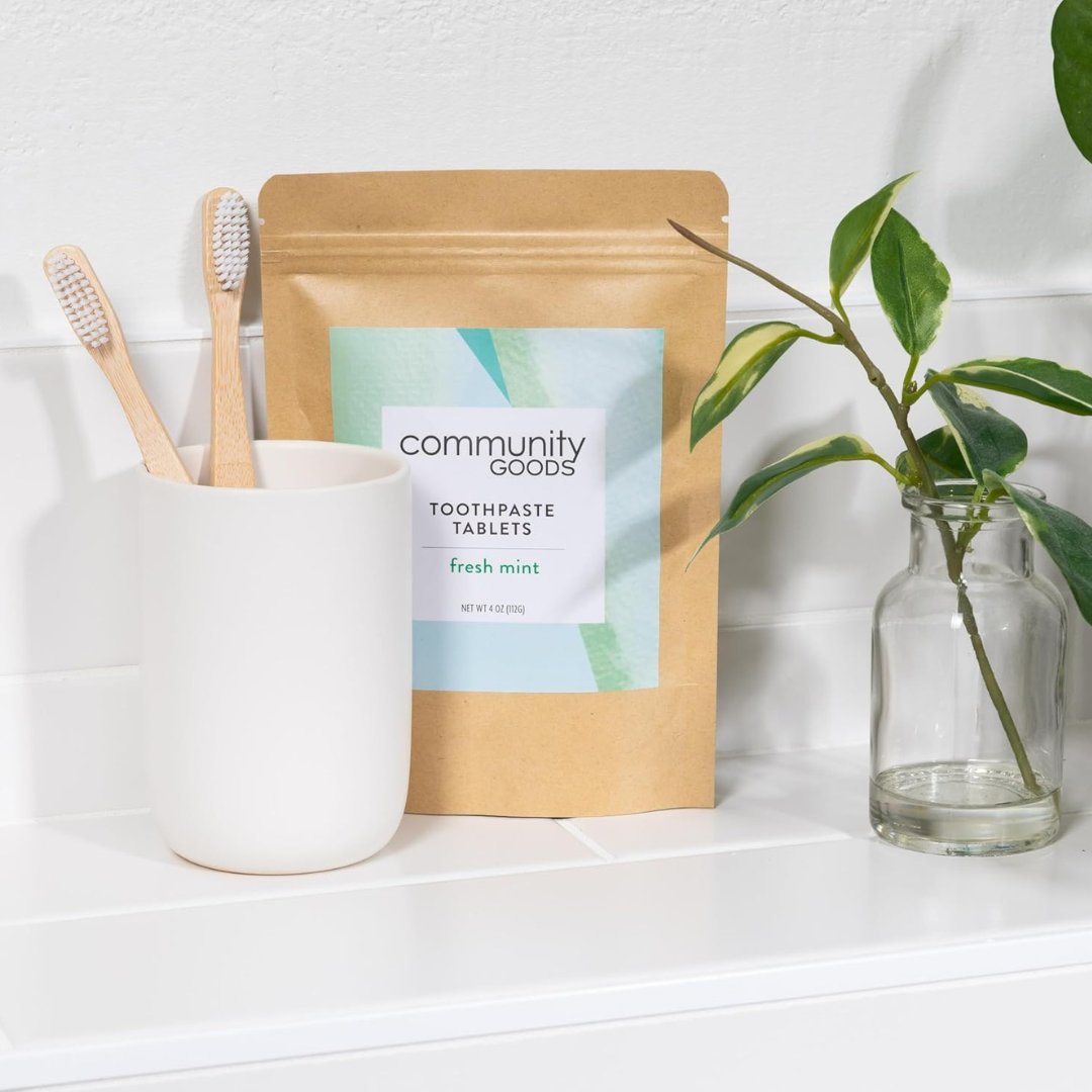Community Goods - Wholesale Toothpaste - Paper Pouch - Whitening Mint Toothpaste Tablets: Vegan1