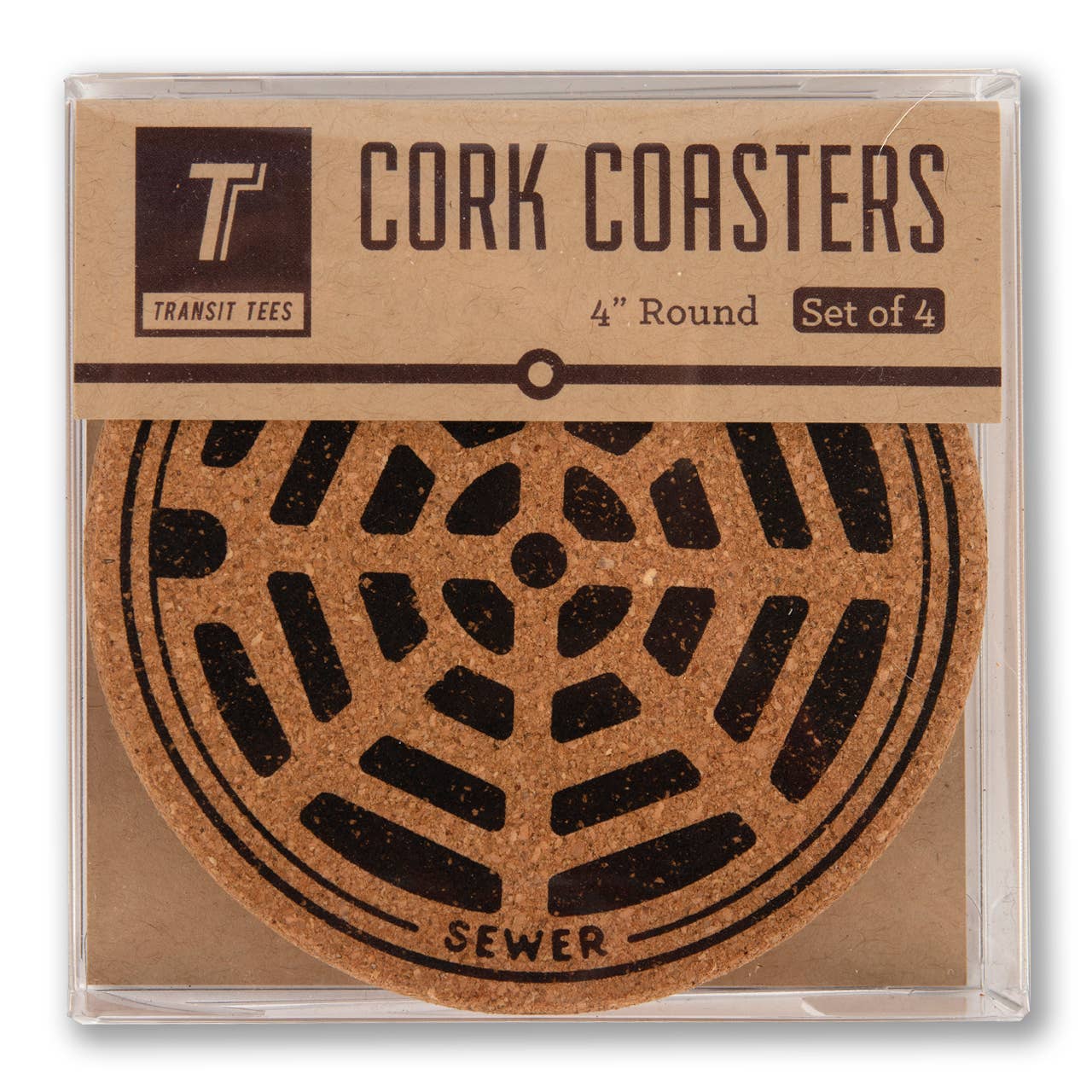 Transit Tees - Wholesale Coasters - Chicago Manhole Cover 4 Pack of Coasters2