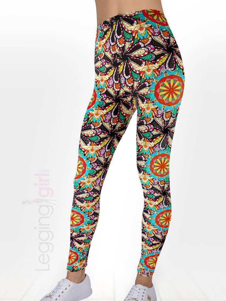 Leggings FeatherSoft estampados Happy Legs para mujer para venta al por mayor de LeggingGirl.com