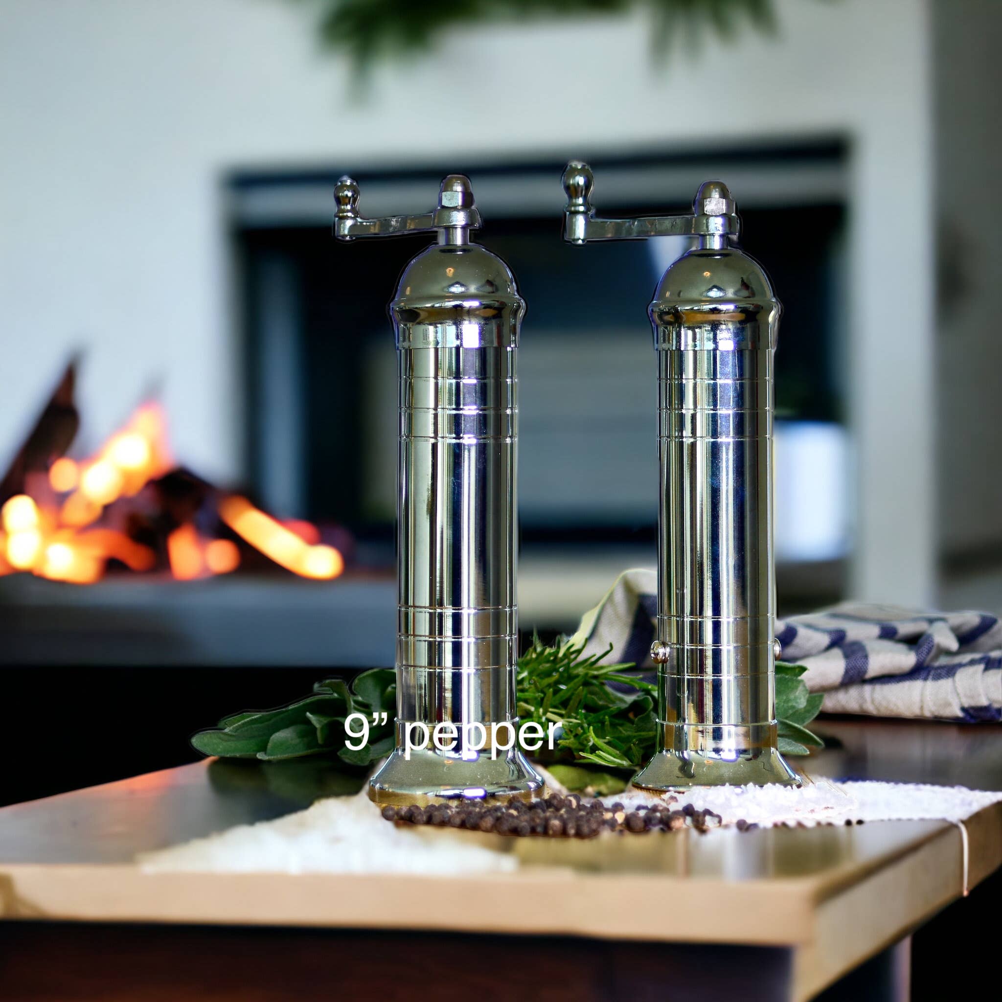 Rune-Jakobsen Design - Wholesale Pepper Mill - The original 'Chrome Mill' - polished 9" pepper grinder
