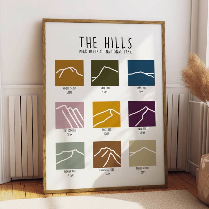 Peak District Mountain Line Art Minimalist Print for wholesale by Jude River Design