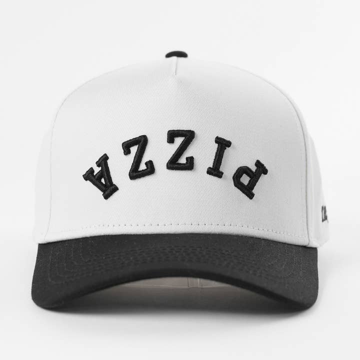 Pizza Upside Down Embroidered A-Frame Snapback Hat for wholesale by The Hungry Sloth