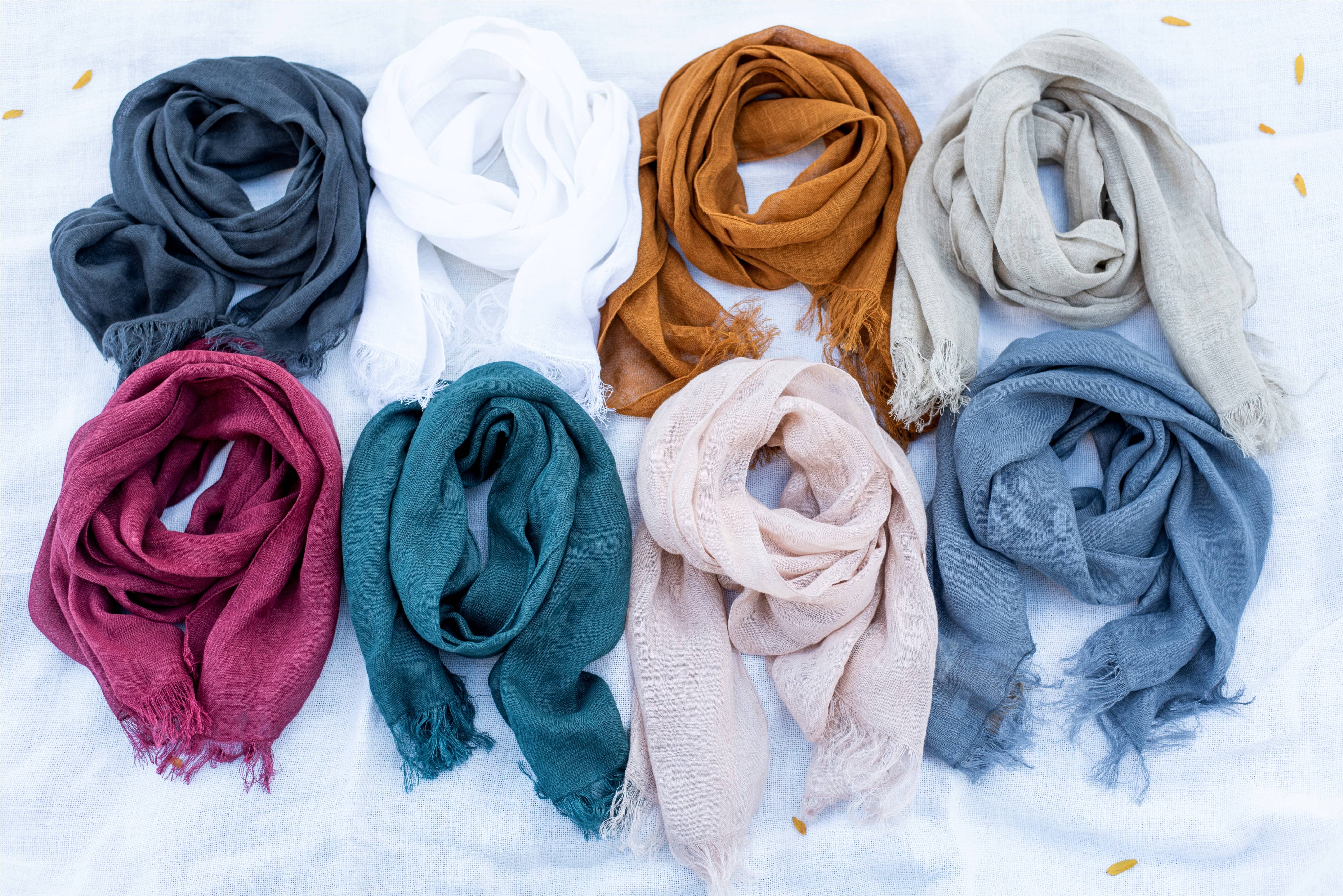 VIKOLINO – Großhandel Schal – Damen – Transparenter Leinen-Schal (Gaze)10