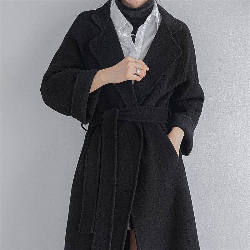 UZ Wholesale Store - Wholesale Coat – Women’s - Solid Color Double-Faced Cashmere Knee-Length Coat7