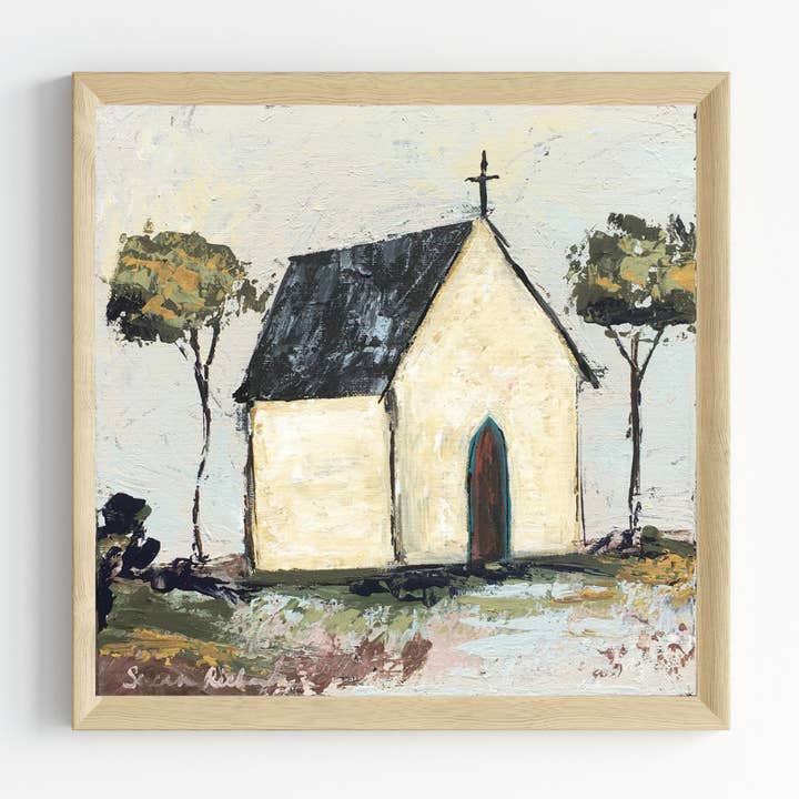 Country Chapel Fine Art Print for wholesale by Susan Richards Art