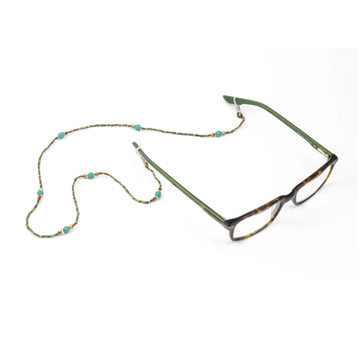 Upavim Crafts - Wholesale Eyewear Cases & Holders - Women's - Turquoise and Bronze Beaded Eyeglass Holder1