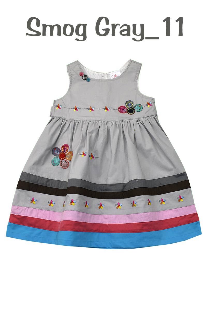 SISSYMINI - Wholesale Dress - Kids - Toddlers & Girls Soft Cotton Applique Dress | 878-SS230