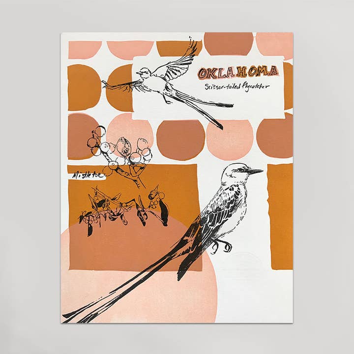 Oklahoma State Oiseau & Fleur pour la vente par Hammerpress