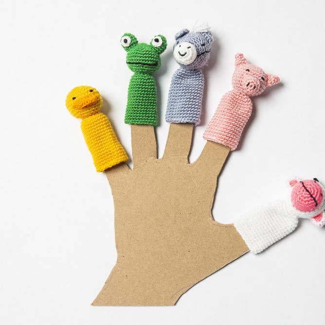 Crocheted Finger Puppet Set "Farm" for wholesale by HDIF-USA