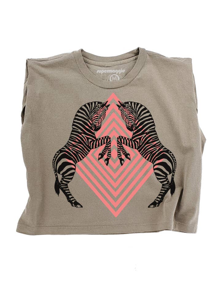 Supermaggie @ Faire - Wholesale T-Shirt (Graphic) - Women's - Zebras Maisie Heavyweight Muscle Tee4