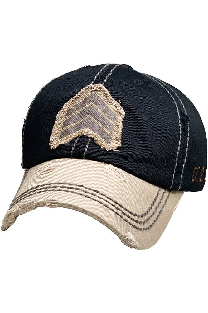 Hana - Wholesale Honkbalpet - Dames - Vintage baseballpet met militaire rangpatch10