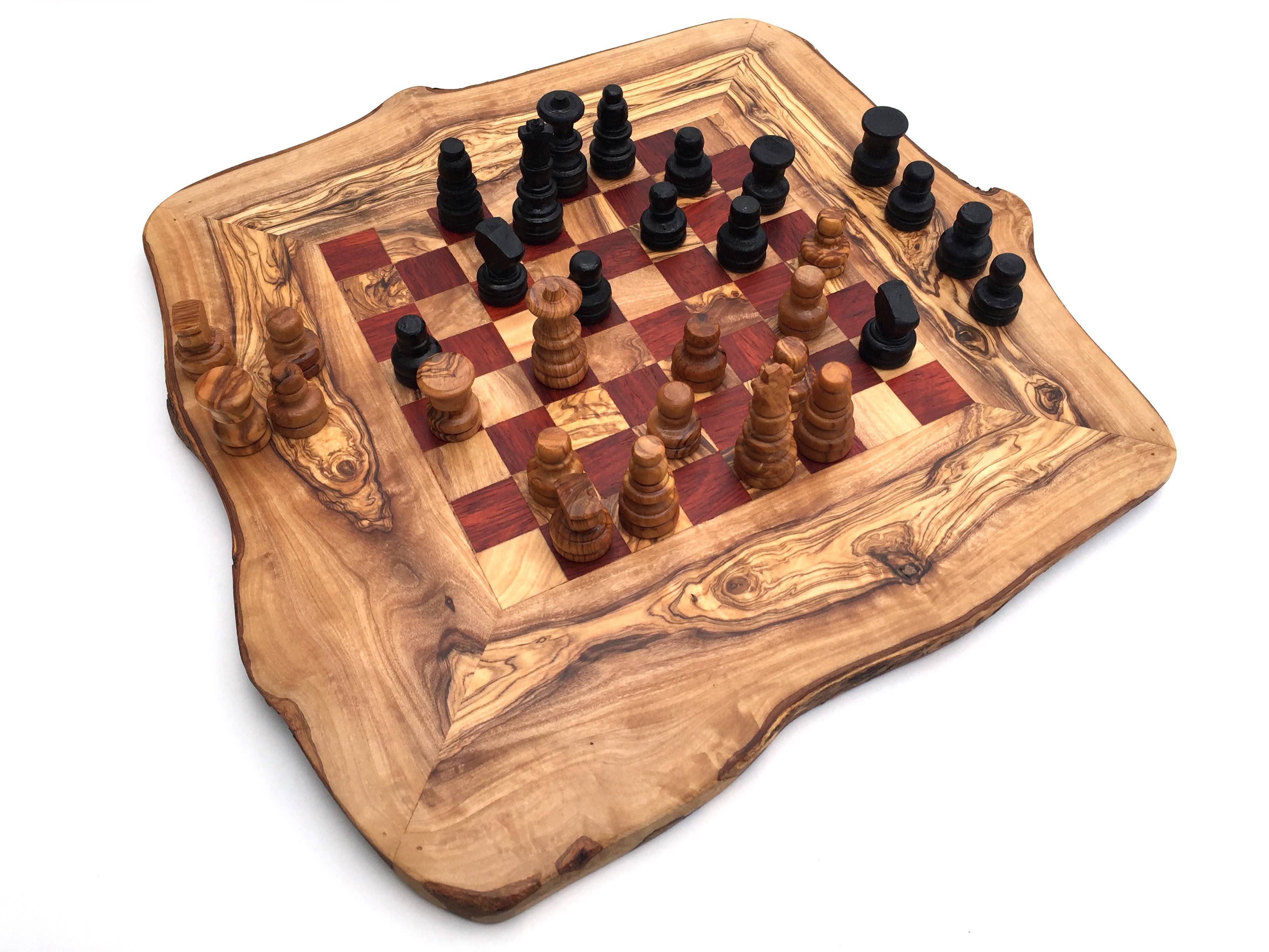 medina mood - Vente Jeux de société - Jeu d'échecs avec échiquier taille M fait main en bois d'olivier6