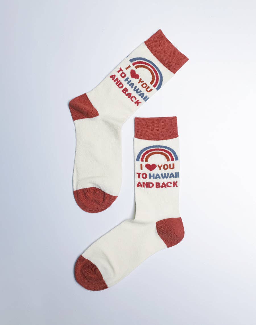 Just Fun Socks - Wholesale Socks - Women's - Women's I Love You To Hawaii And Back Crew Socks1
