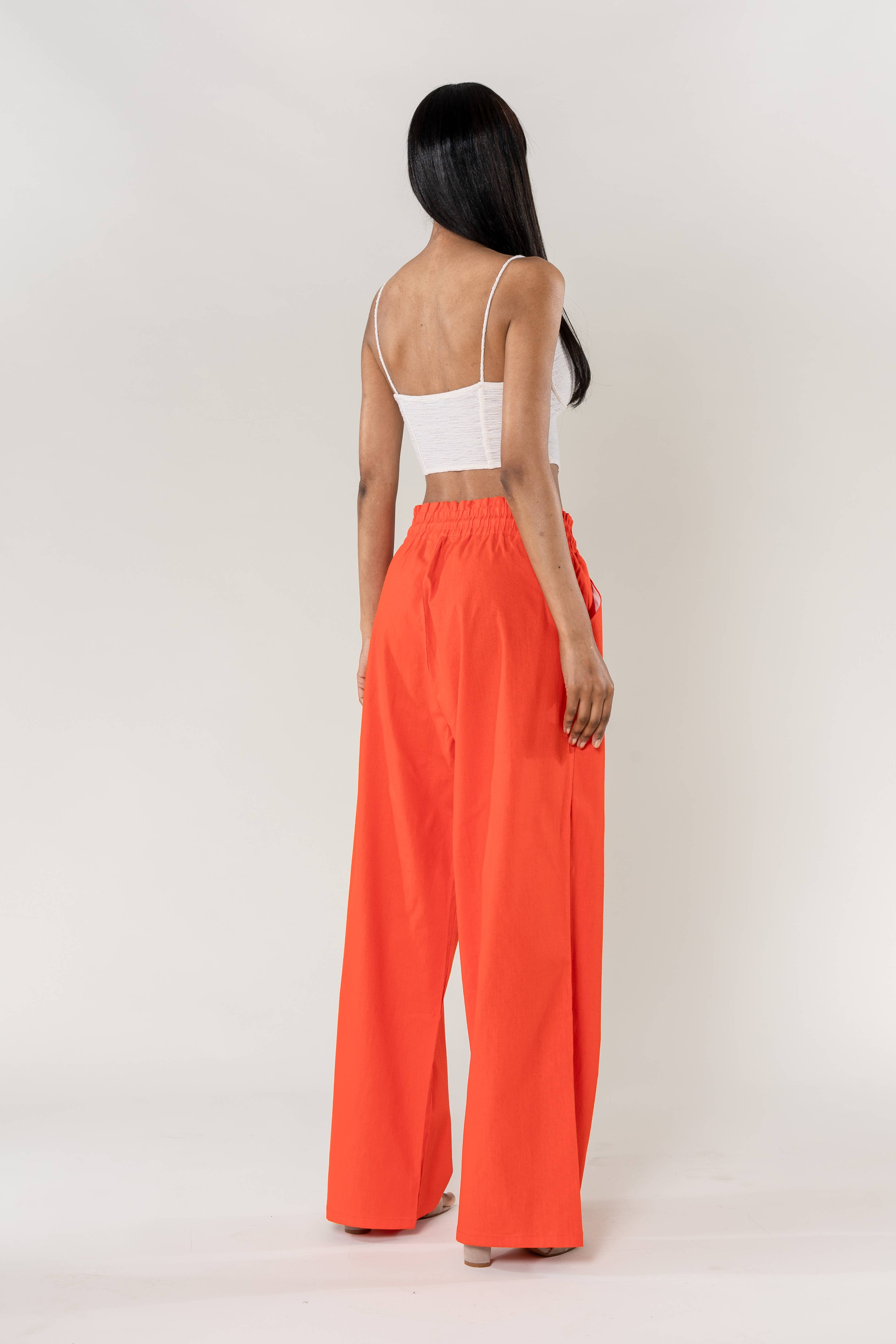 Nina Carter - Wholesale Pants - Women's - Nina Carter linen-style pants with elastic waistband A00122