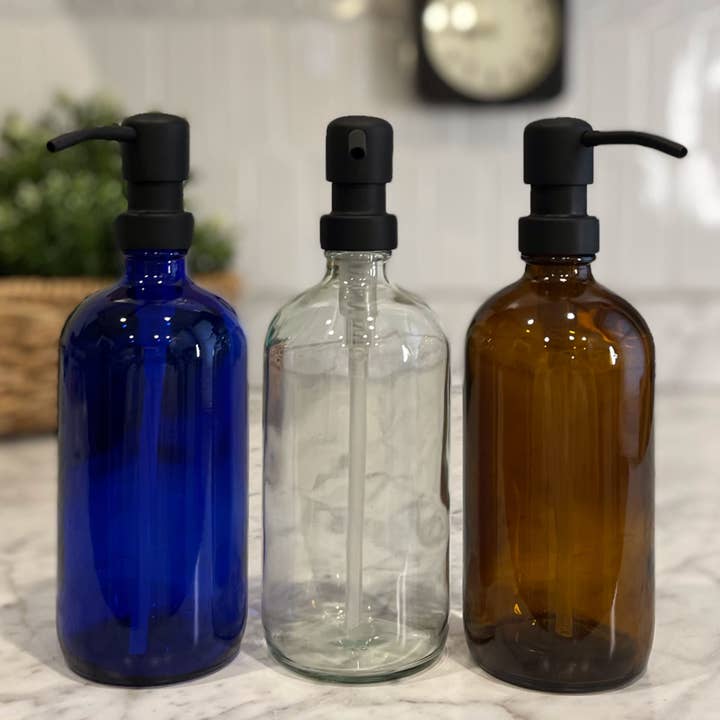 Blush Apothecary – wholesale Soap dispenser – 16-ounce Clear Soap Dispenser Apothecary Bottle