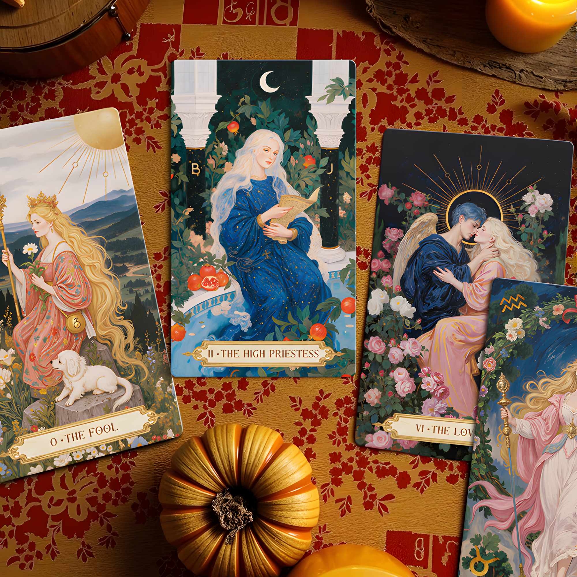 Vermilion Collection – wholesale Tarot-kort – Månskugga Blomsterlöfte Tarot10